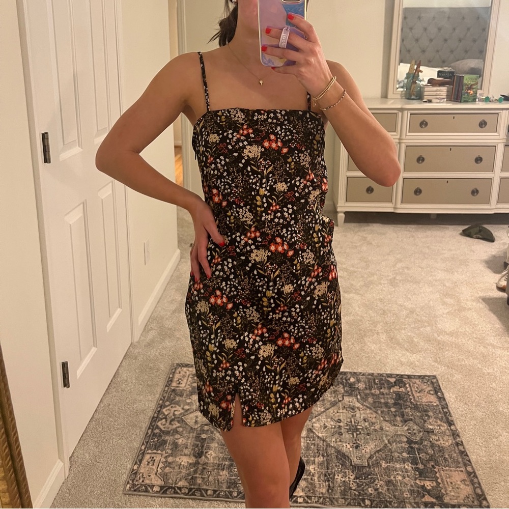 Satin Floral Dress